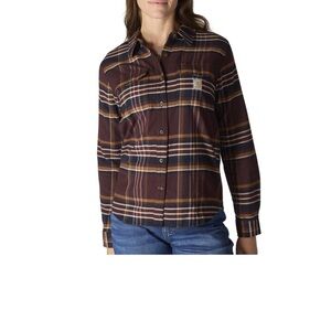 Carhartt women’s Tencel plaid flannel Blackberry NWT